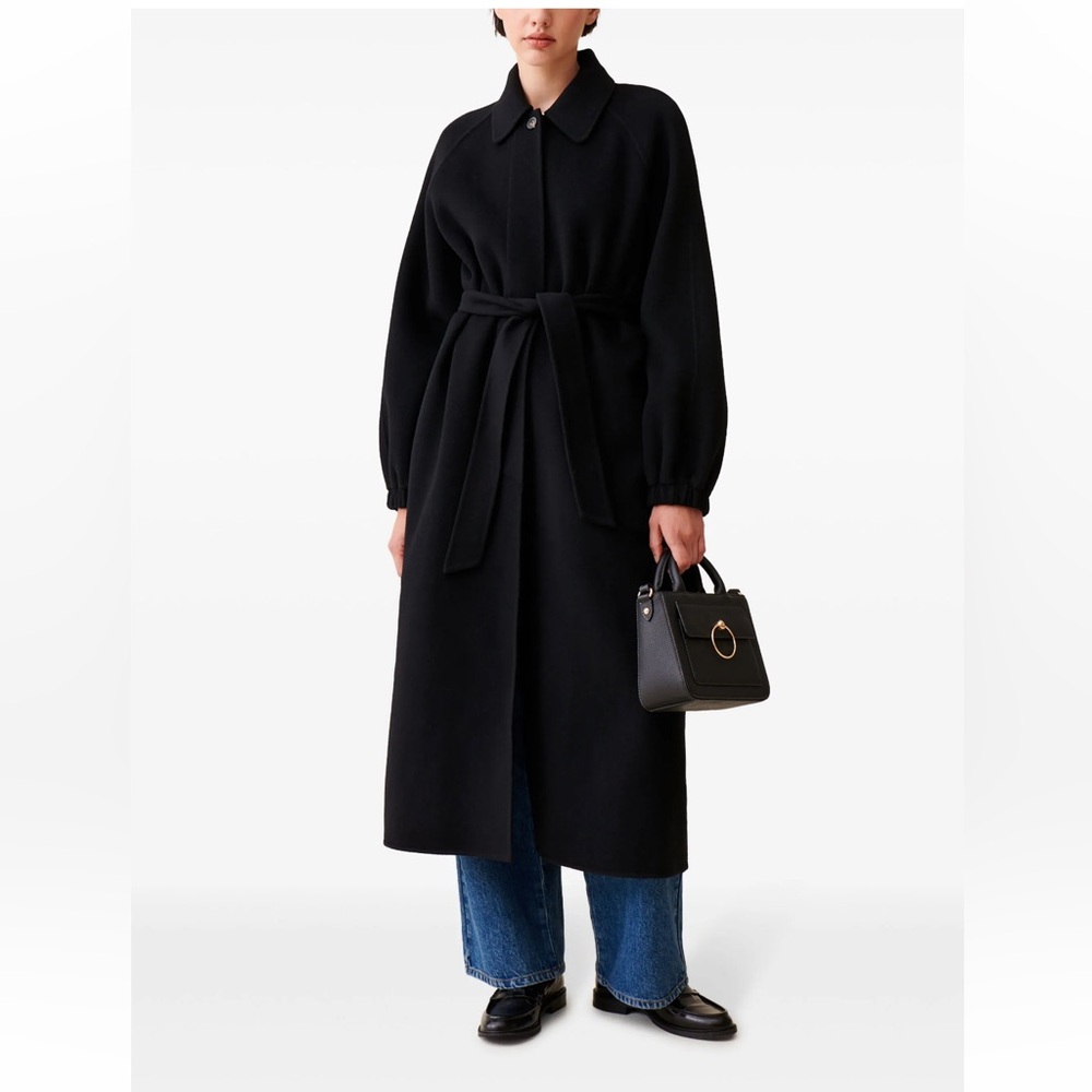 Claudie Pierlot Black Wool Belted Coat